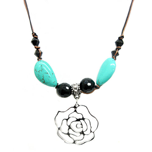 SILVER-TURQUOISE NECKLACES  #LN3065 (PC5)