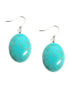 RHODIUM TURQUOISE EGG SHAPED SILVER EARRINGS  #HNE77890_RHOD-TURQ (OB14/T SEC)