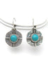 The euro wire earrings can be fresh accent on your look, and they will max the effect when you wear them with our matching necklace. This leverback earrings are made with Turquoise bead in center, embossed designs and hammered look.