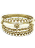 GOLD IVORY SET OF 5 PCS INDIAN BANGLES  #KB10598_G-IVY (XA10/OE26)