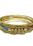 GOLD TEAL STACKABLE BANGLES SET  #KB12568_G-TEAL (UC6/UC7/DA9)