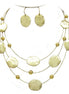 GOLD NECKLACES & EARRINGS SET  #SCE18256_GD(NH13-14)