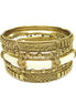 GOLD IVORY METAL WITH RESIN BANGLES SET OF 5 PCS  #B08192_GLD-WHT (CHT)