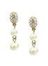 GOLD CREAM PEARL DANGLE EARRINGS  #HNE5597_GLD-CRM (GB1)