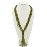 Olive multi layered Seed beads tassel long Necklace #N3101_OLIVE12
