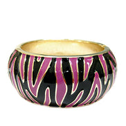 GOLD BLACK AND PINK ENAMEL ZEBRA CUFF BRACELET #HB5547_PNK-BLK (LD19/R-LH15)