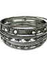 HEMATITE CLEAR BRIGHT BANGLES SET OF 9 PCS  #KB2224445_HEM-CLR (UF8/UF9)