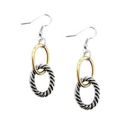 2TONE LINK EARRINGS  #HNE15134_2TONE (FC26)