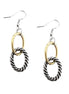 2TONE LINK EARRINGS  #HNE15134_2TONE (FC26)