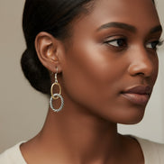 2TONE LINK EARRINGS  #HNE15134_2TONE (FC26)