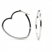 SILVER HEART EARRINGS  #HNE70427_SILVER (HF15)