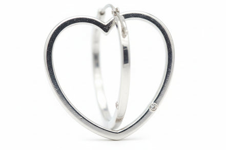 SILVER HEART EARRINGS  #HNE70427_SILVER (HF15)