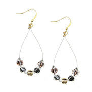 3TONE HAMMERED METAL EARRINGS  #HNE78196_3TONE