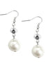 SILVER-CREAM PEARL EARRINGS  #HNE92181_SIL-CRM (RB8)