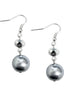 GRAY PEARL EARRINGS  #HNE92181_GREY (RA8)