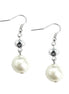 Hematite Glass Crystal Dangling Earrings        