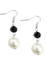 Hematite Glass Crystal Dangling Earrings        