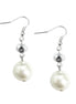 Topaz Glass Crystal with Pearl Dangle Earrings         