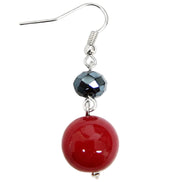 BLACK EARRINGS  #HNE92185_RED-JET (RA9)