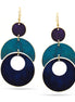 PURPLE AND TURQUOISE MIX PATINA FINISHED CIRCLE DROP EARRINGS