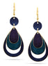PURPLE AND TURQUOISE MIX PATINA FINISHED TEARDROP EARRINGS
