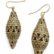 GOLD GOURD SHAPE FILIGREE EARRINGS  #HNE27316_GOLD (JD7)