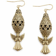 GOLD GOURD SHAPE FILIGREE EARRINGS  #HNE27316_GOLD (JD7)