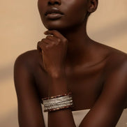 SILVER-BLACK FABULOUS SET OF 9PCS BANGLES  #PB8784_S-BLACK (LE12)