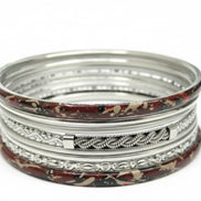 SILVER-MULTI ATRISTIC SET OF 8PCS SILVER BANGLES  #PB8794_S-MULTI (PH1)