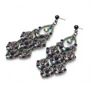 HEMATITE AMETHYST TWINKLE CHANDELIER EARRINGS  #HNE0430_HEM-AMY (ME16)
