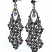 HEMATITE AMETHYST TWINKLE CHANDELIER EARRINGS  #HNE0430_HEM-AMY (ME16)