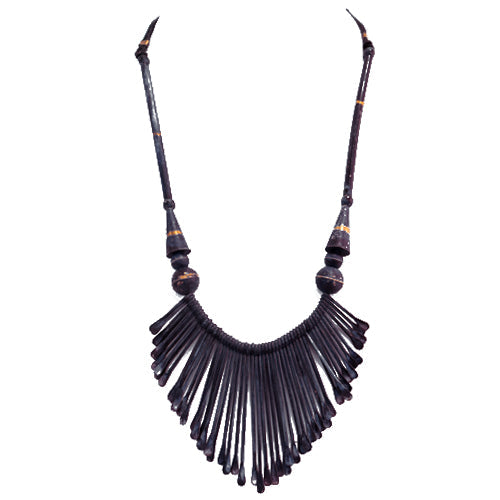 Navy Blue Metal Waterfall Bib Necklace