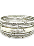 SILVER WHITE BANGLE SET  #KB00693_S-WHITE