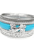 SILVER TURQUOISE ELEGANT DESIGN SET OF 7PCS BANGLES  #KB7764_S-TURQ (RA15)