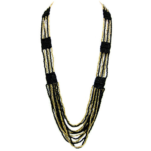 GOLD BLACK NECKLACES  #N87351_BLK