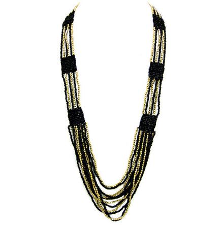 GOLD BLACK NECKLACES  #N87351_BLK