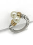 TWO-TONE CREAM PEARL RING #SRJ2339-TT#9