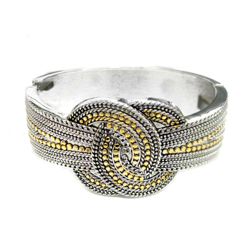 HINGED BRACELETS #HB2751PLUS_2TONE (QF1/14TH FL SR-LINE 1 LEFT)