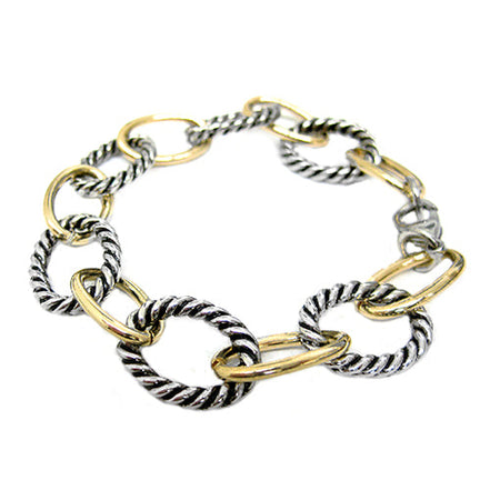 2TONE Cable Chain Link Bracelet  #R5B14_2TONE