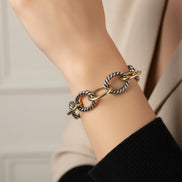 2TONE Cable Chain Link Bracelet  #R5B14_2TONE