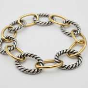 2TONE Cable Chain Link Bracelet  #R5B14_2TONE