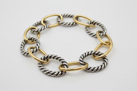 2TONE Cable Chain Link Bracelet  #R5B14_2TONE
