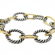 2TONE Cable Chain Link Bracelet  #R5B14_2TONE