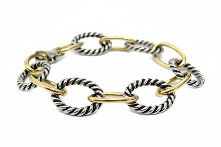 2TONE Cable Chain Link Bracelet  #R5B14_2TONE
