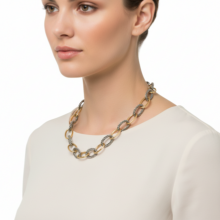 2TONE NECKLACES  #R6N14_2TONE (FC27/ELEVATOR)