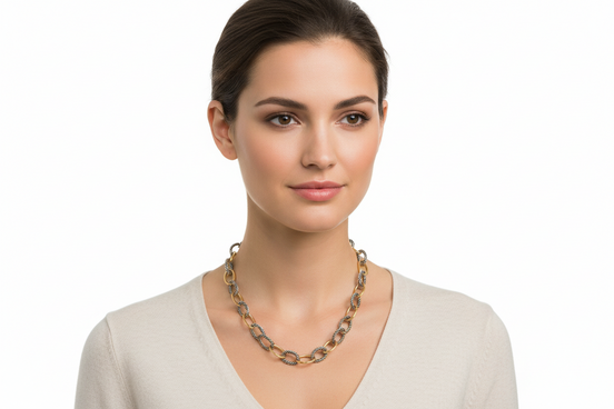 2TONE NECKLACES  #R6N14_2TONE (FC27/ELEVATOR)