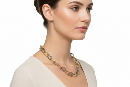 2TONE NECKLACES  #R6N14_2TONE (FC27/ELEVATOR)