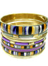 GOLD PURPLE BANGLE SET  #RB84639 (QG4)