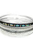 SILVER-BLACK BANGLE SET  #RB9070_S-BLACK (RH15/B119)