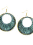 LIGHT BLUE ROUND STRING EARRINGS  #RE82080 (QH7)